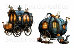 Halloween, Caravan, Ephemera, PNG, watercolor, Clipart Product Image 2