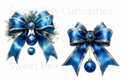 Christmas, Bows, Ephemera, PNG, watercolor, Clipart Product Image 2