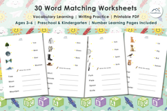 PreSchool 30 Word Matching Worksheets for Kids Product Image 5