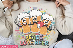 Peace, love, beer PNG, Funny Beer Quotes Sublimation PNG Product Image 1