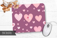 Pastel Hearts and Flowers Mouse Pad PNG Design Product Image 1