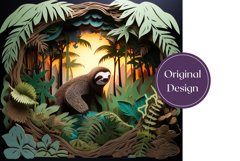 3D Sloth Tumbler Wrap, 3D Sloth Sublimation, 3D Tumbler Wrap Product Image 2