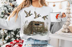 Christmas Mallard PNG | Holiday Lights Duck Hunting PNG Product Image 2