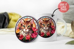 Cat Floral Sublimation Bundle | Stained Glass Sublimation Product Image 3