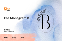 Eco Monogram Minimal Nature- Inspired Letter Set PNG SVG JPG Product Image 1