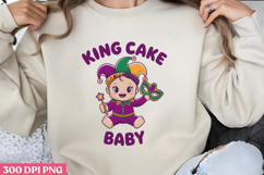KING CAKE BABY PNG, Mardi Gras Sublimation PNG Product Image 1