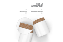 Plastic Jars With Wooden Lids - PSD Mockup Product Image 2