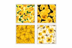 Yellow Pansy Flower Digital Paper Pattern Product Image 2