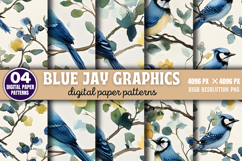 Blue Jay Graphics Patterns Digital Paper Background Bundle P Product Image 3