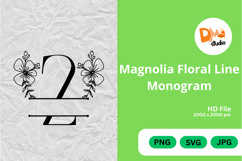 Magnolia Floral Line Monogram Product Image 1