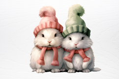 Chirstmas Bunnies Clipart PNG Product Image 2