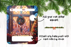 Christmas Wreath Money Card, Christmas Money Card Design Product Image 2