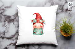 Floral Watercolor Gnome with Flower Crown Clipart PNG Product Image 3