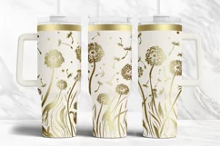 40oz Tumbler laser svg Dandelions wrap | Flowers wrap Product Image 1