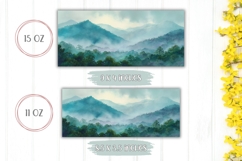 Watercolor Landscape Mug Design, Forest Mug Wrap Product Image 2