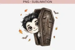 Peeking vampire halloween png design for T-shirts Product Image 4
