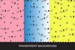 Minimalist Cat Face and Paw Print Seamless Pattern Product Image 2