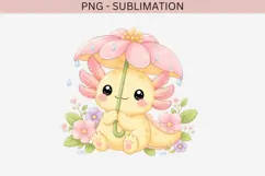 Pastel kawaii axolotl png design for T-shirts Product Image 2