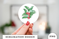 Watercolor Winter Holly Bouquet png Product Image 2