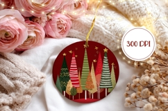 Red Christmas Ornament, Winter Round Ornament PNG Product Image 2