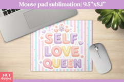Motivational mousepad, Self Love Queen Mouse Pad sublimation Product Image 1