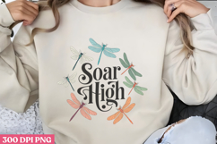 Soar high PNG, Positive Dragonfly Sublimation PNG Product Image 1
