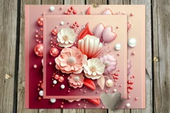 3D papercut red & white Flowers | 8 Skinny tumbler designs Product Image 2