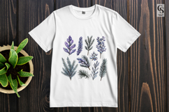 Purple Winter Floral Pine Branch Clipart Sublimation PNG Product Image 2