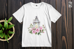 Watercolor Rose Lantern Clipart Sublimation PNG Product Image 2