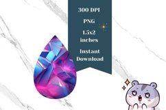 Abstract Earring Design, Holographic Teardrop Earring PNG Product Image 2