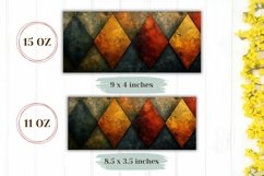 Abstract Mug Wrap Design, Colorful Rhombus Sublimation PNG Product Image 2