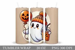Cute Ghost Tumbler Sublimation. Ghost Halloween Tumbler Product Image 1