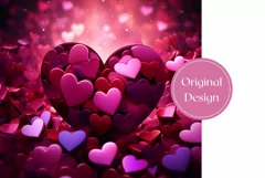 3D Love Heart Tumbler Design, Valentine's Day Tumbler PNG Product Image 2