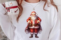 Watercolor Santa Claus Sublimation Clipart, Santa PNG Product Image 2