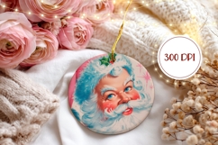 Vintage Santa Claus Ornament, Christmas Round Ornament Product Image 2