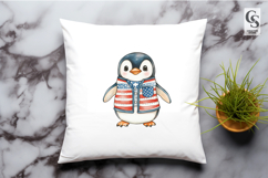 Patriotic Penguin Vest Clipart PNG Product Image 2