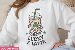 Lucky a latte PNG, Drink St Patricks Sublimation PNG Product Image 1