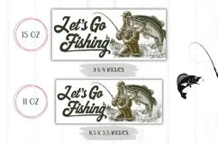 Let's Go Fishing Mug Wrap, Dad Coffee Mug, Fish Mug Design Product Image 2