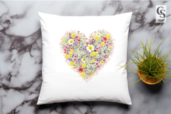 Floral Heart Illustration Clipart PNG Product Image 3