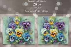 Pansies Tumbler Sublimation | Watercolor Seamless Wrap Product Image 2