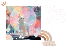Cartoon Cat Pillow Case Design, Cosmic Pillow Template Product Image 2
