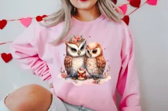 Couple Owl Valentines Day Clipart, Couple Owl Clipart Product Image 2