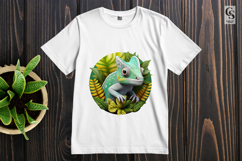 Colorful Chameleon Clipart Sublimation PNG Product Image 2