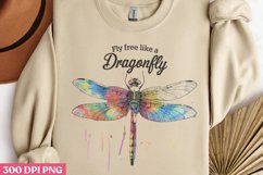 Fly free like a dragonfly PNG, Retro Dragonfly Sublimation P Product Image 1