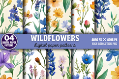 Wildflowers Pattern Digital Background Paper PNG Product Image 1