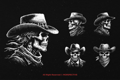10 Bundle Dark Art Skull Cowboy Western Outlaw Gunslinger Product Image 3