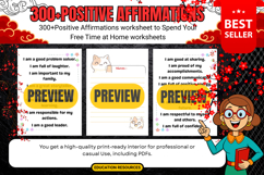 300Positive Affirmations for Kids Worksheets poster for kids Product Image 2