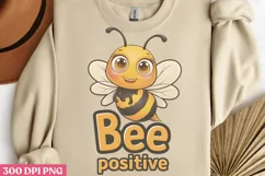Bee Positive PNG, Funny Animals Sublimation PNG Product Image 1