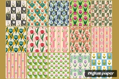 Tulip Floral Digital Paper Bundel Product Image 2