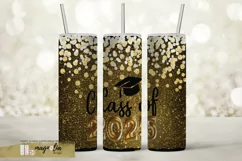 graduation Grad 2025 gold glitter tumbler wrap png Product Image 1